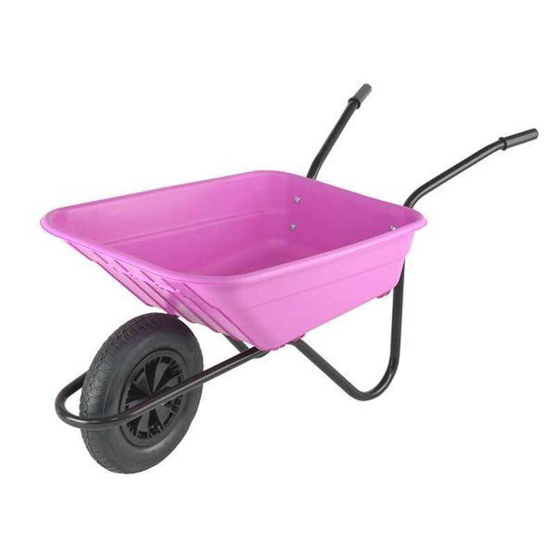 90L Pink Polypropylene Multi Purpose Wheel Barrow