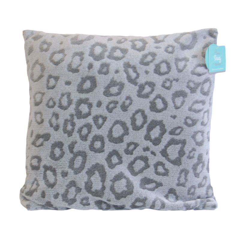 Grey Leopard Burnout Cushion