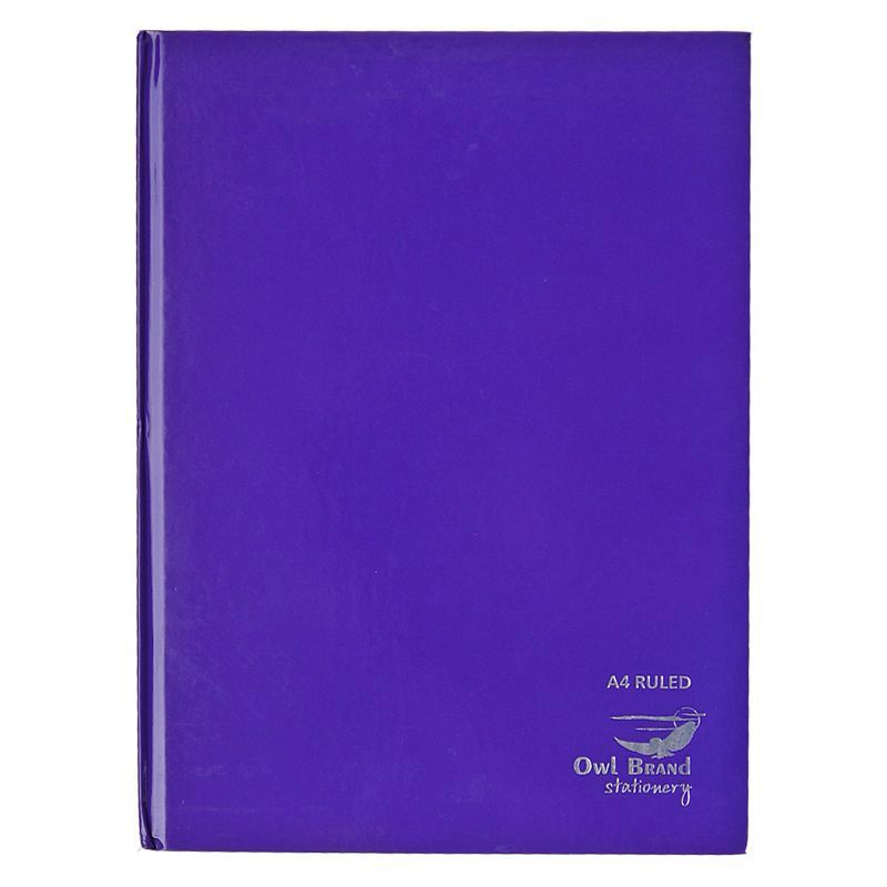 Owl Brand Casebound Notebook Ruled A4 80 Sheets - Purple