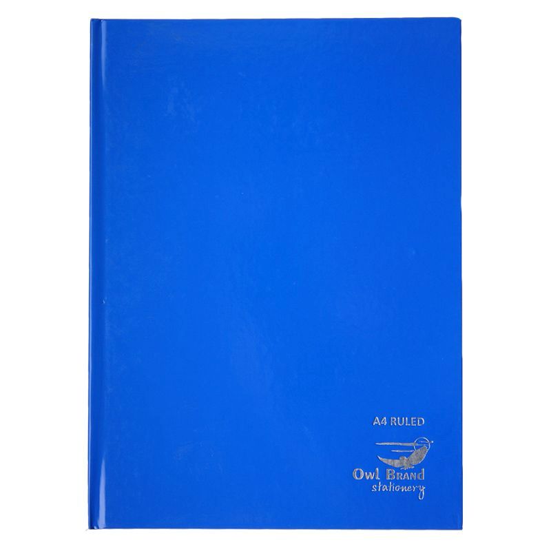 Owl Brand Casebound Notebook Ruled A4 80 Sheets - Blue