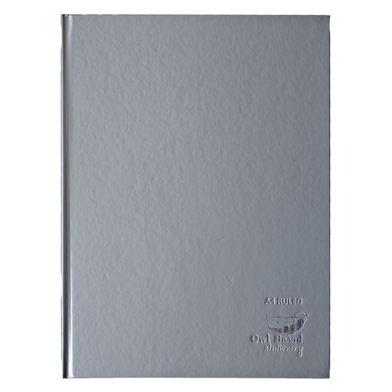 Owl Brand Casebound Notebook Ruled A4 80 Sheets - Grey