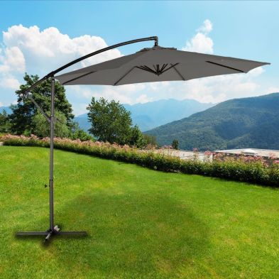 Product photograph of Overhang Garden Parasol By Croft - 3m Charcoal from QD stores