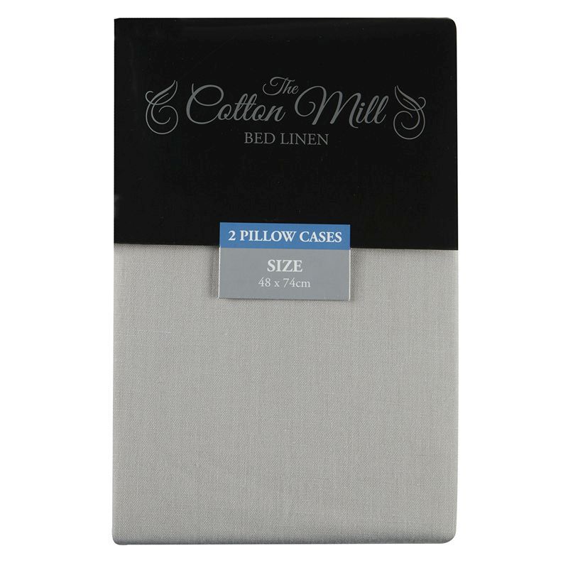Cotton Mill Silver 2 Pack Pillow Case