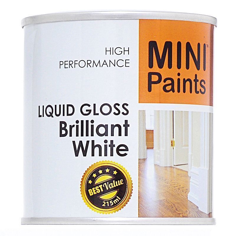 Mini Paints Liquid Gloss Paint 215ml - Brilliant White