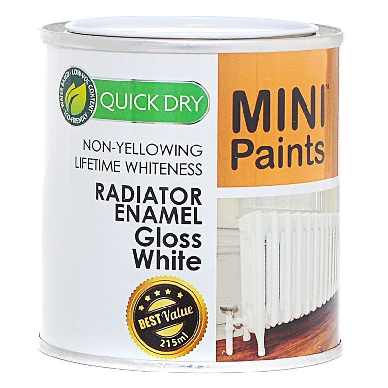 Mini Paints Radiator Enamel Gloss 215ml - White