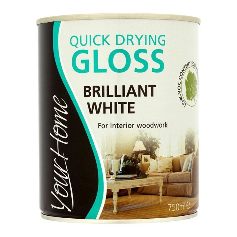 Your Home Quick Dry Gloss Paint 750ml - Brilliant White