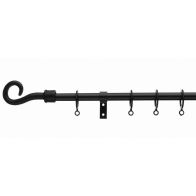 See more information about the Universal Black Curtain Pole With Crook Finials 120-210cm