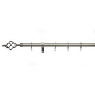 See more information about the Universal Satin Steel Curtain Pole With Cage Finials 25/28mm 120-2