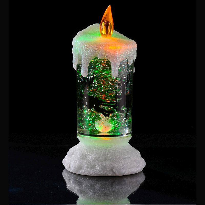 Festive LED Movement Glitter Candle Light with White Sparkle Glitter