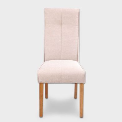 Milan Dining Chair Wood Fabric Cream