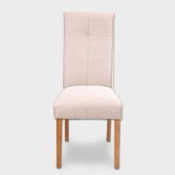 See more information about the Milan Dining Chair Wood & Fabric Cream