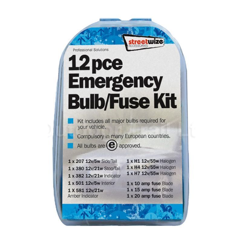Streetwize 12 Piece Emergency Bulb & Fuse Kit