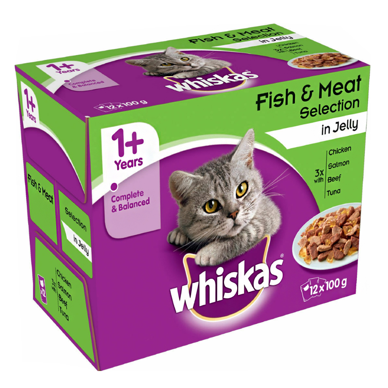 Whiskas 1+ Cat Food Pouches 12 Pack