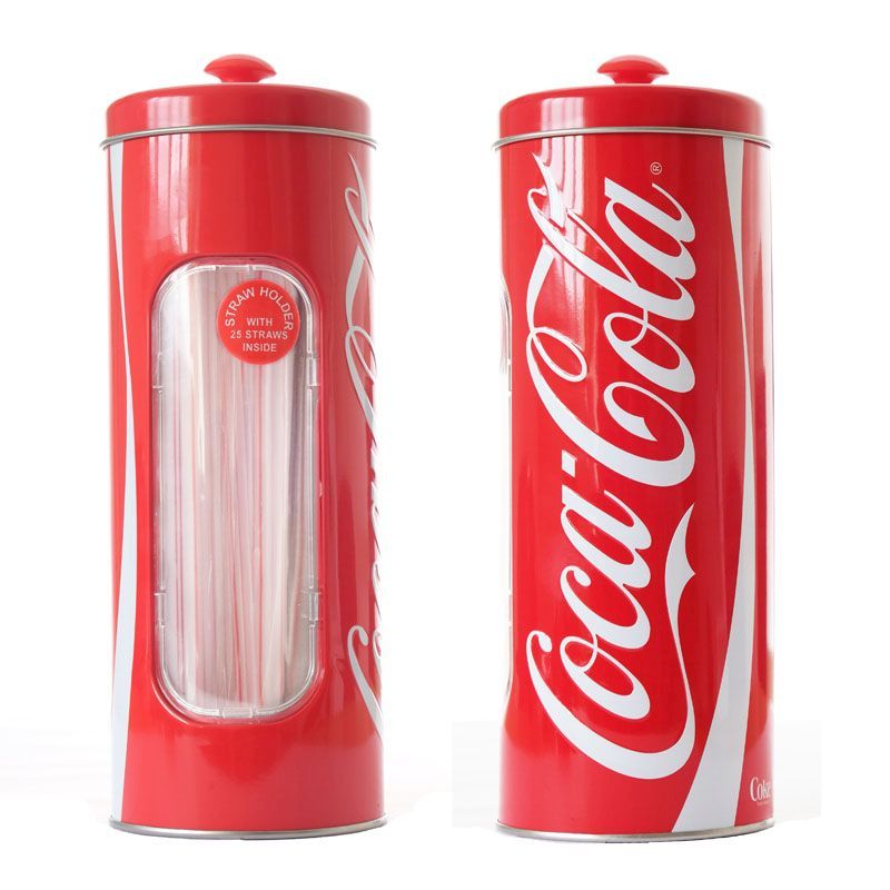 Embossed Coca Cola Straw Holder