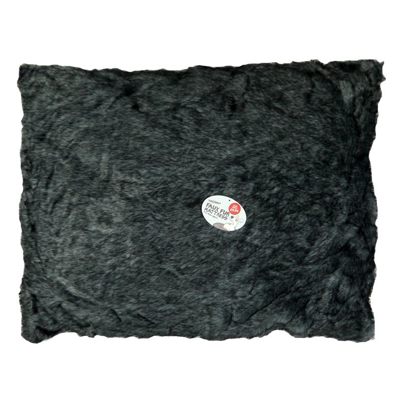 Pet Mattress Bed  98x77cm Faux Fur - Grey