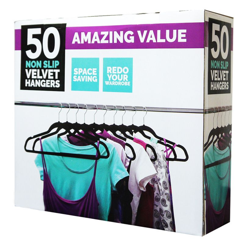 The Hanger Store 30 Kids Purple Non-slip Velvet Space Saving Coat Clothes Hangers with Trouser Bar