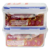 See more information about the 2 Pack 400ml Rectangle Food Containers