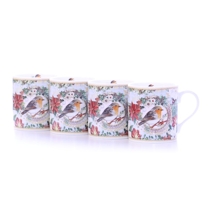 Set of 4 Robin Coffee Mug Gift Set