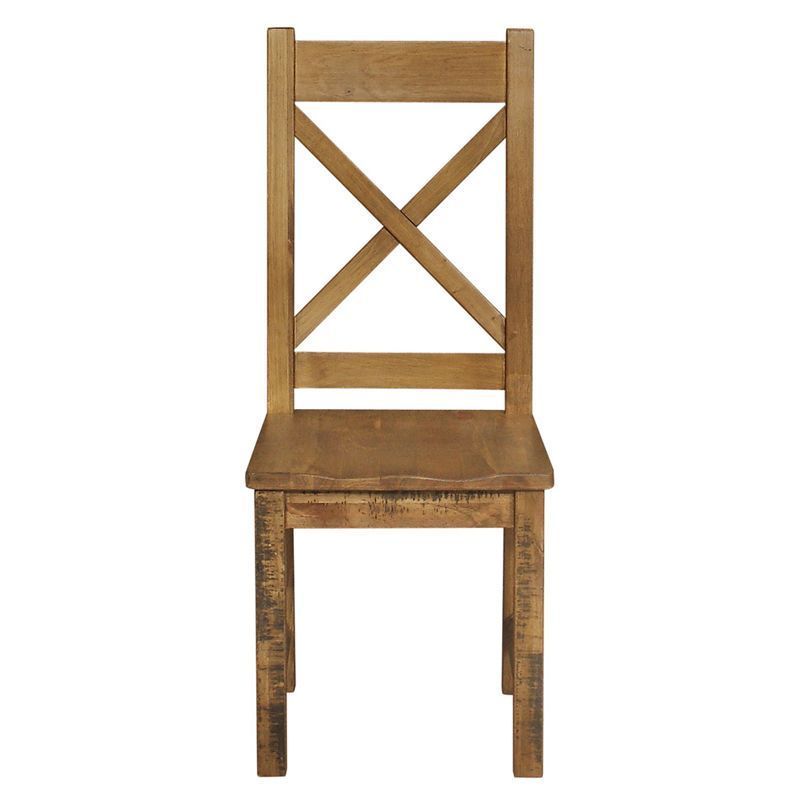 Dovetale Cross Back Dining Chair Oak
