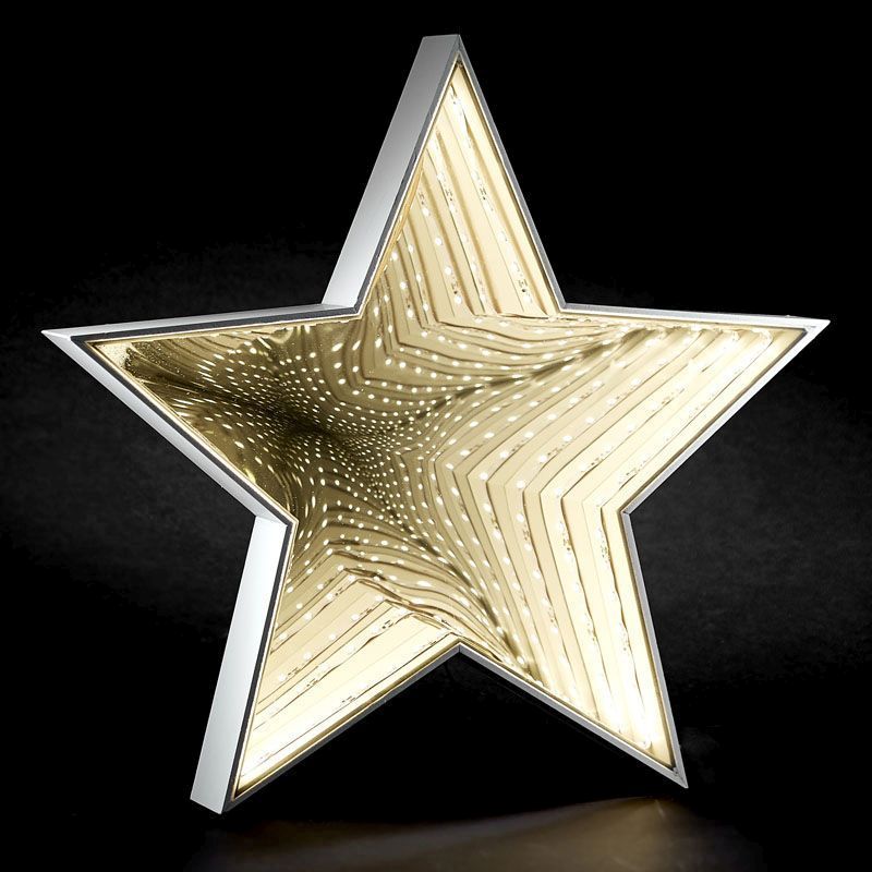 78 LED Bulb White Mirror Wood Star