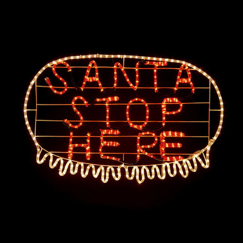 Santa Stop Here Flashing Light