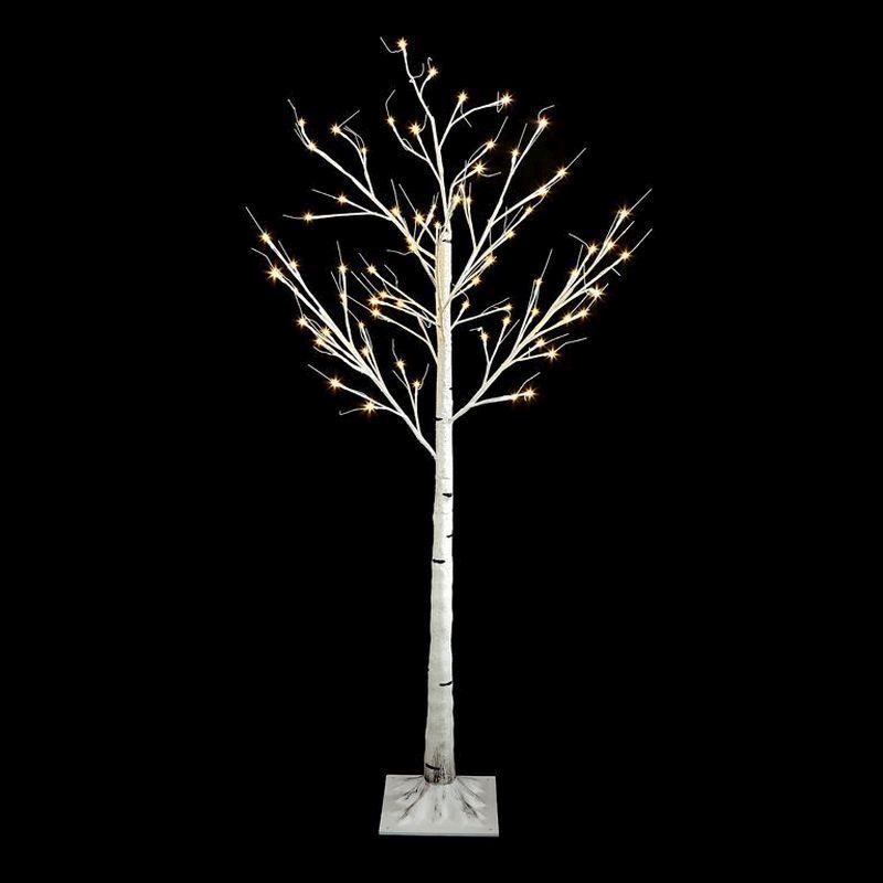 180cm (5 Foot 10 inch) Birch Warm White LED Tree