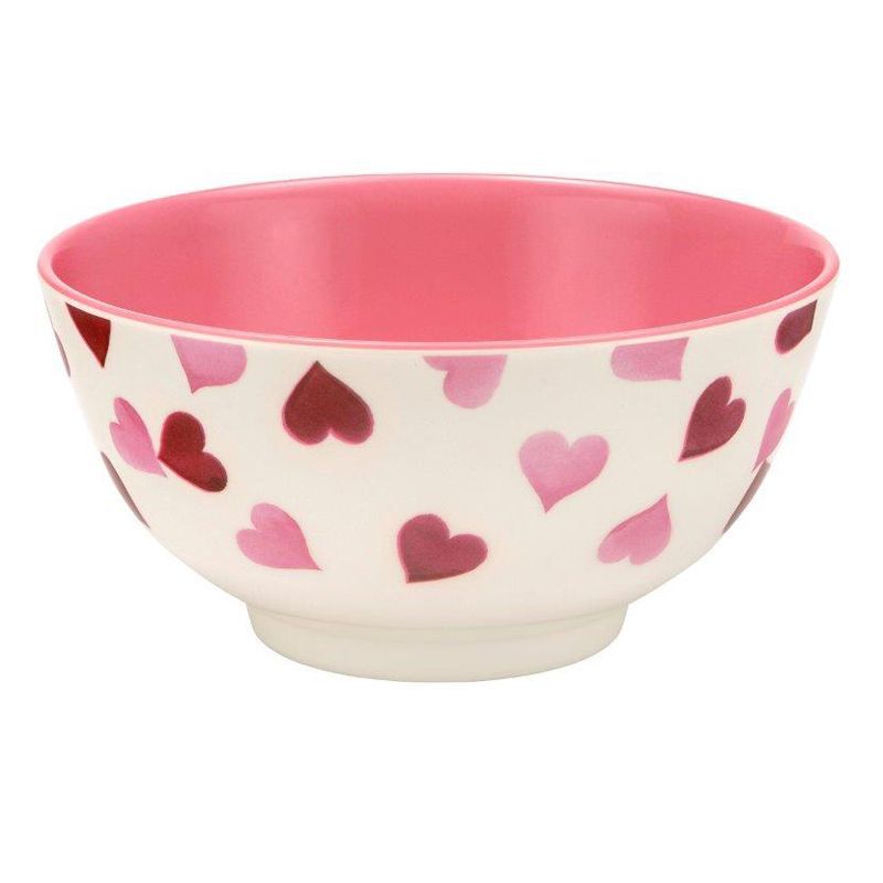 Pink Hearts Melamine Bowl