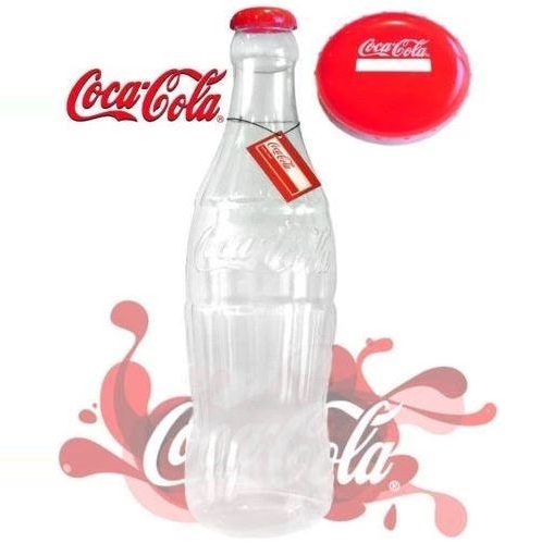 Plastic Money Box Twist Lid 19.4 Litres - Clear & Red by Coca Cola