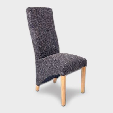 See more information about the Baxter Dining Chair Wood & Fabric Dark grey