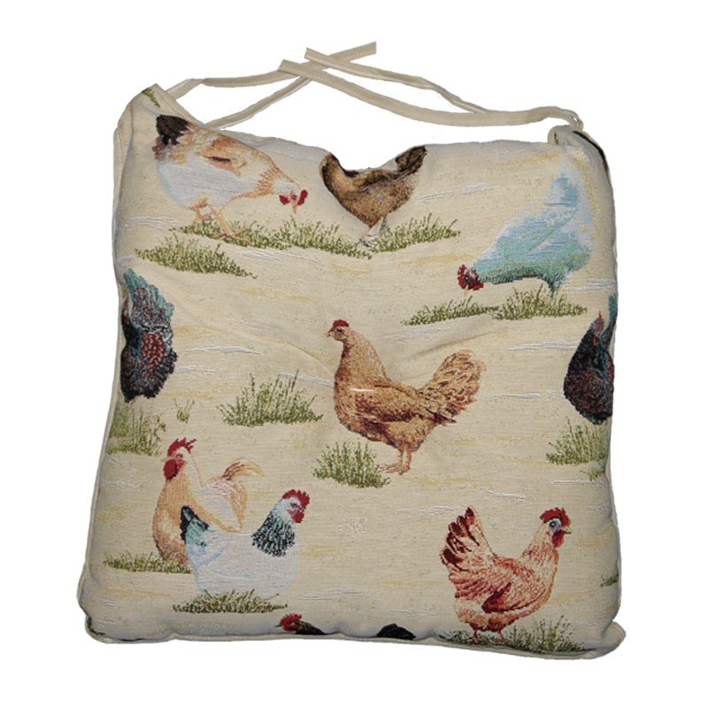 Chickens Seat Pad Tapestry (15 x 15 Inch)
