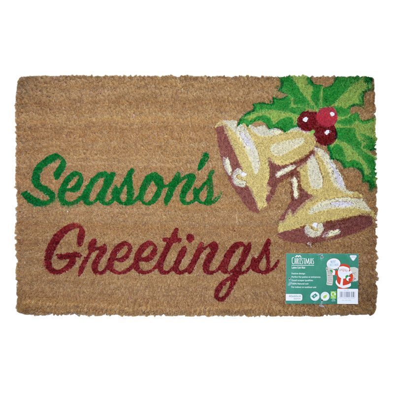 JVL Christmas Door Mat Season's Greetings 40 x 60cm