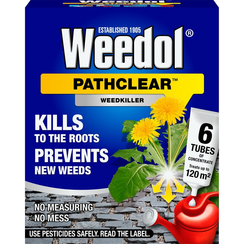 Weedol 6 Pack 18ml Pathclear Weed Killer Tubes - 120 Square Metres Coverage