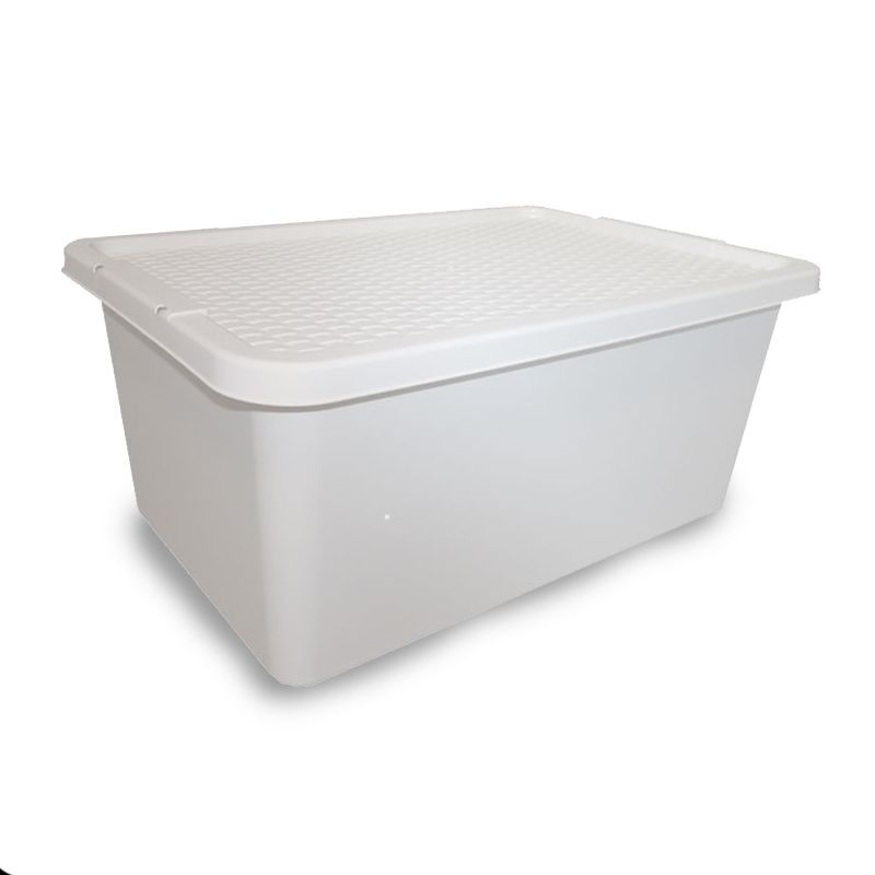 45l Simply Rattan Stacking Plastic, White Storage Boxes With Lids Uk