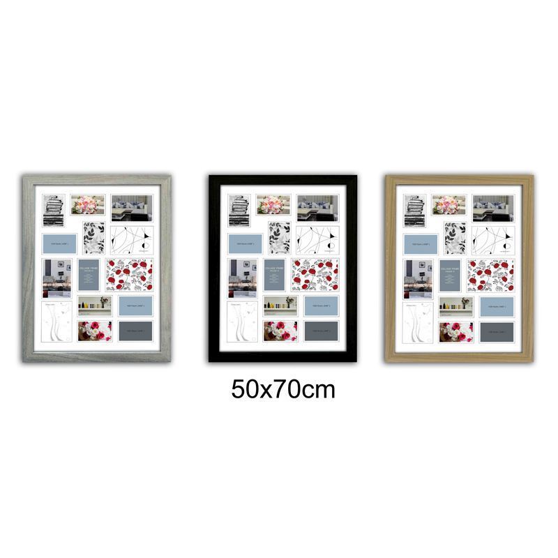 Collage Picture Frame 50x70cm 14 Spaces - Grey