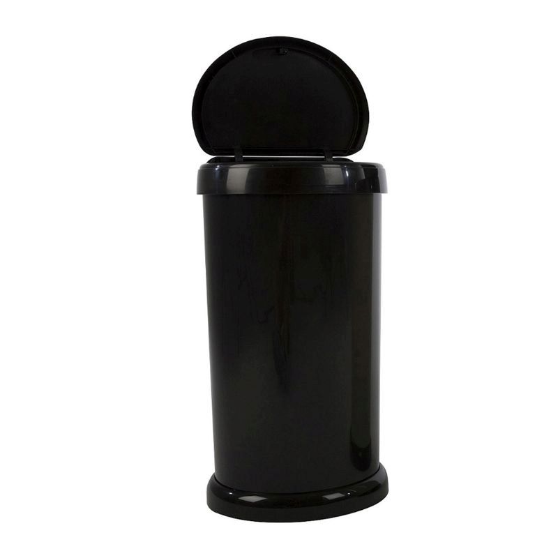Plastic Bin Touch Button Lid 42 Litres - Black by Moda