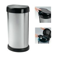 See more information about the 42 Litre Silver & Black Moda Touch Opening Bin