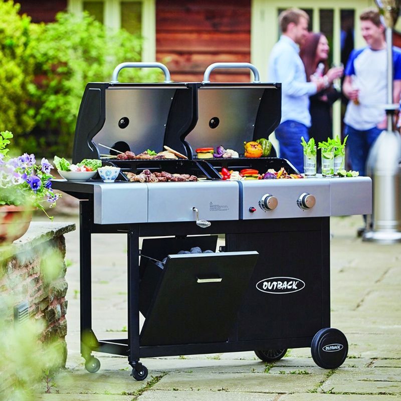 Outback 2 Burner Combi Hooded Gas And Charcoal - Online at Stores