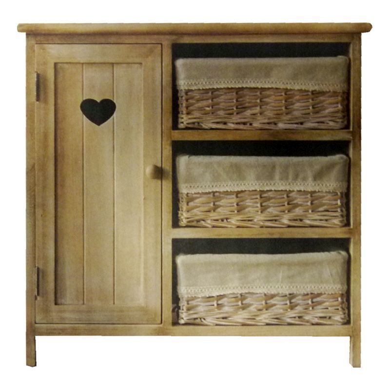 Ava 3 Drawer 1 Door Cabinet 56x30x55cm
