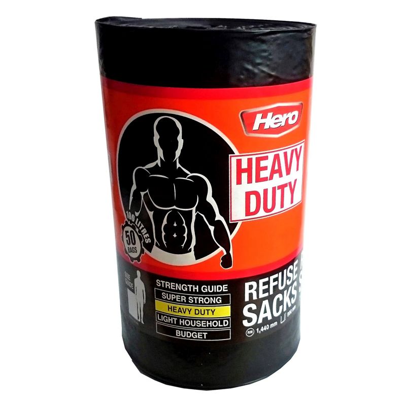 Black Bags Heavy Duty Refuse Sacks Bin Bags British Made x 50 Brand New Quality 