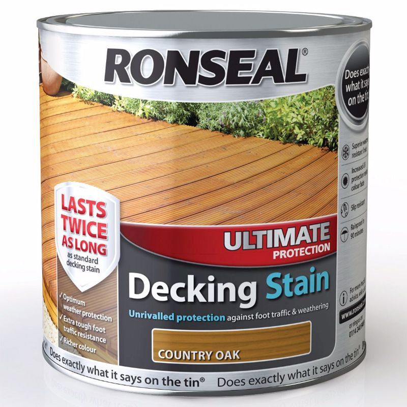 Decking Stain Country Oak Ultimate Protection 2 Litre & 25%