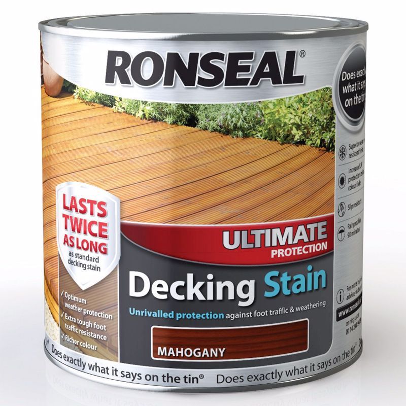 Decking Stain Rich Mahogany Ultimate Protection 2 Litre & 25%