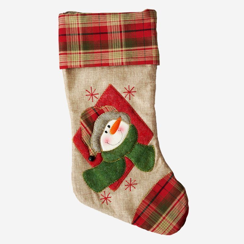 Snowman With Red Hat Christmas Stocking 51cm