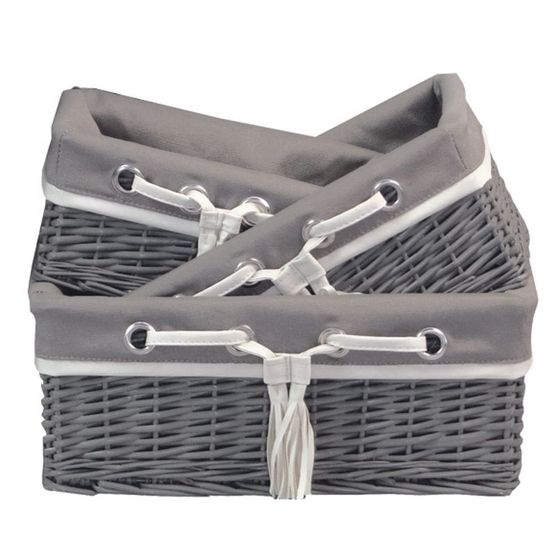 Small Grey Willow Basket