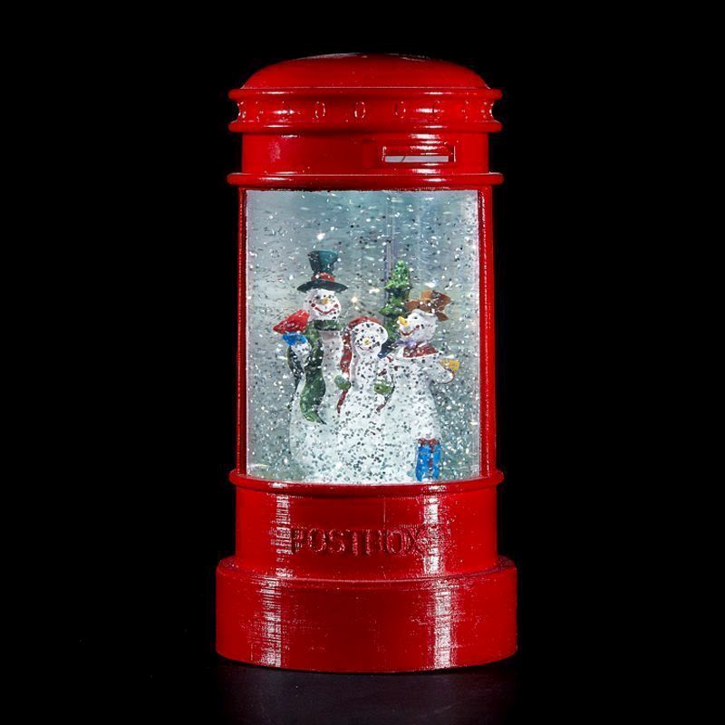 LED Red Post Box With Snowman Family Decorative Christmas Light