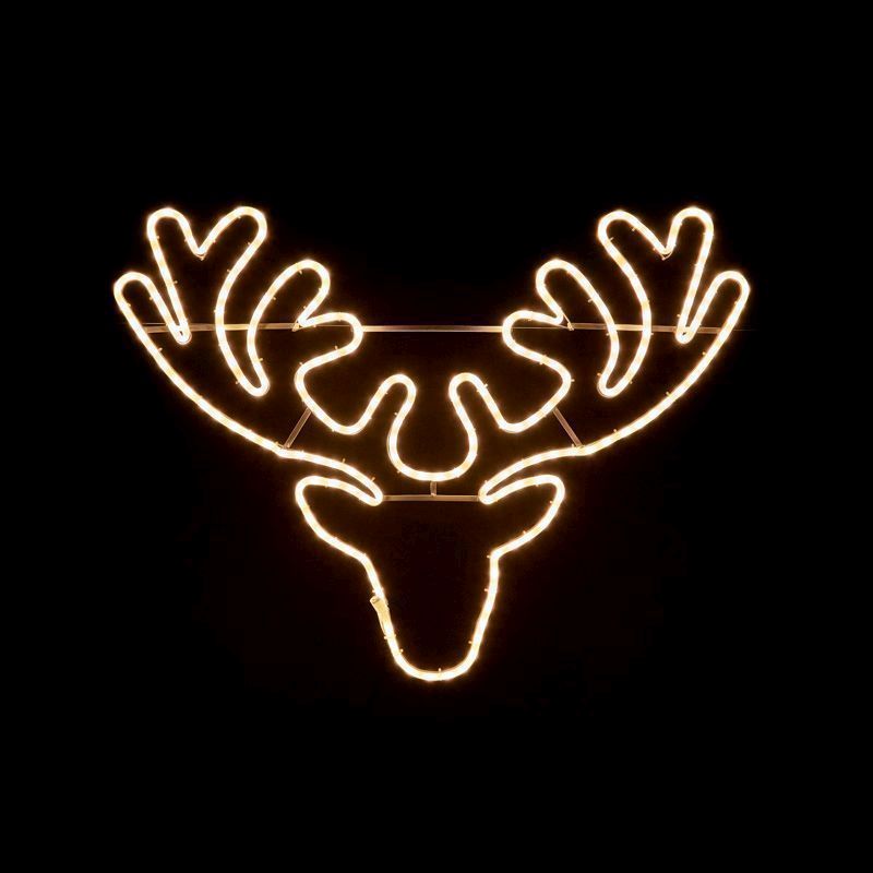 Reindeer Head Rope Light Static White LED Decoration