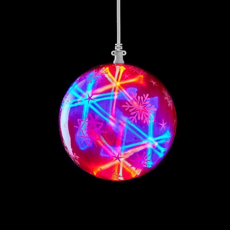 LED Multicolour Outdoor Animated Laser Ball Light Mains 15cm