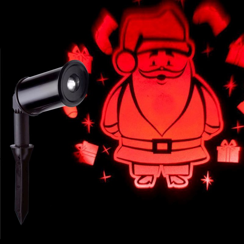 LED Red Outdoor Santa & Presents Projector Light Mains