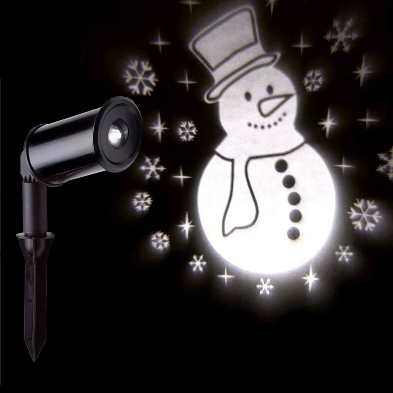 LED White Snowman Christmas Projector Spotlight Mains