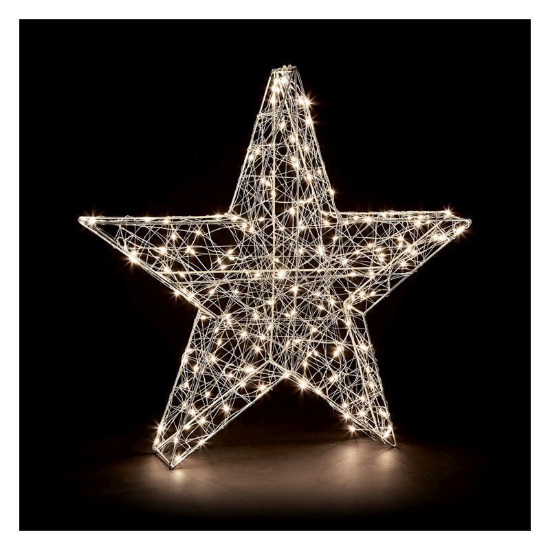 180 LED Warm White Indoor 3D Metal Star Light Mains 58x58cm