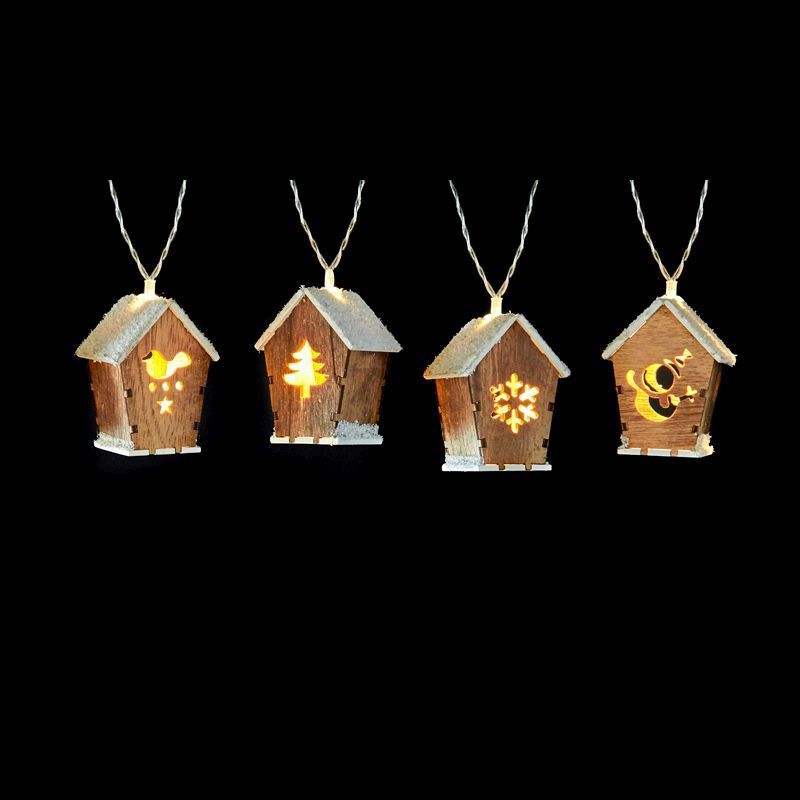 Snow Wood House 10 LED Decorative Christmas Light Chain